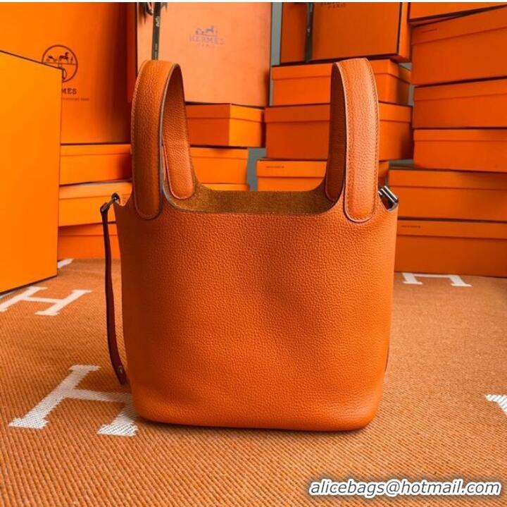 Top Quality Hermes Picotin Lock Bags Original togo Leather PL3388 orange