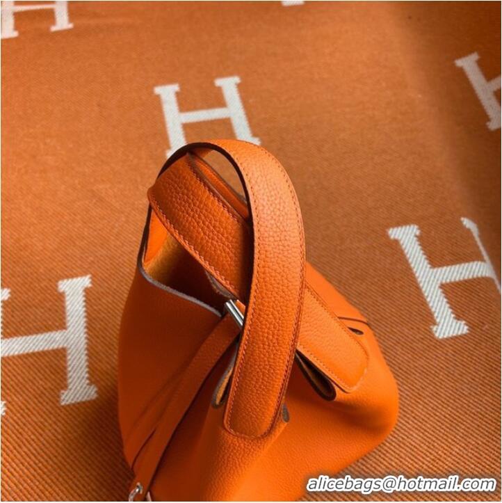 Top Quality Hermes Picotin Lock Bags Original togo Leather PL3388 orange