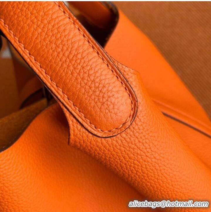 Top Quality Hermes Picotin Lock Bags Original togo Leather PL3388 orange