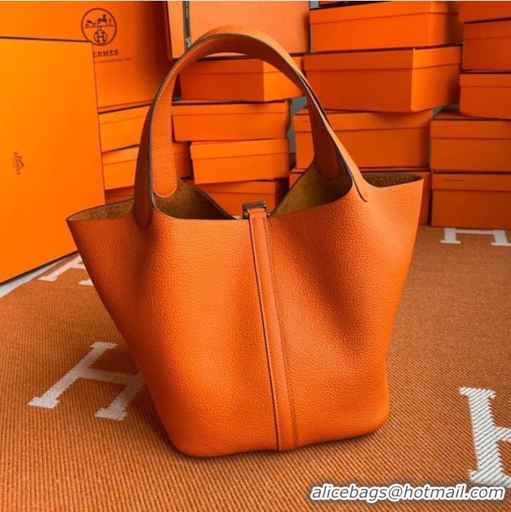 Top Quality Hermes Picotin Lock Bags Original togo Leather PL3388 orange