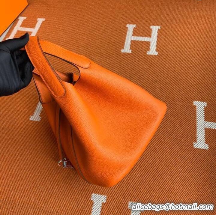 Top Quality Hermes Picotin Lock Bags Original togo Leather PL3388 orange