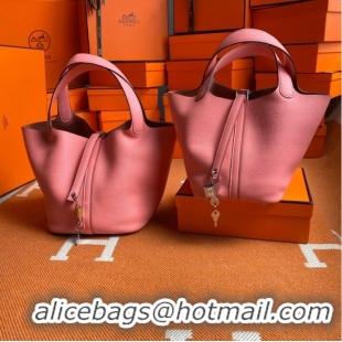 Promotional Hermes Picotin Lock Bags Original togo Leather PL3388 pink