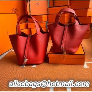 Market Sells Hermes Picotin Lock Bags Original togo Leather PL3388 Red