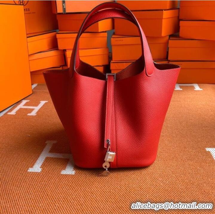 Market Sells Hermes Picotin Lock Bags Original togo Leather PL3388 Red