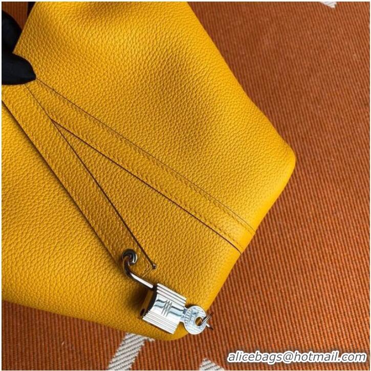 Top Quality Hermes Picotin Lock Bags Original togo Leather PL3388 Yellow