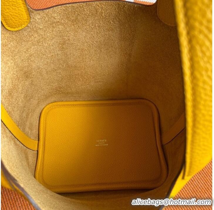 Top Quality Hermes Picotin Lock Bags Original togo Leather PL3388 Yellow