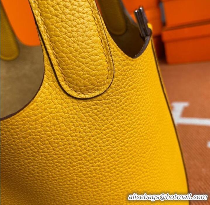 Top Quality Hermes Picotin Lock Bags Original togo Leather PL3388 Yellow