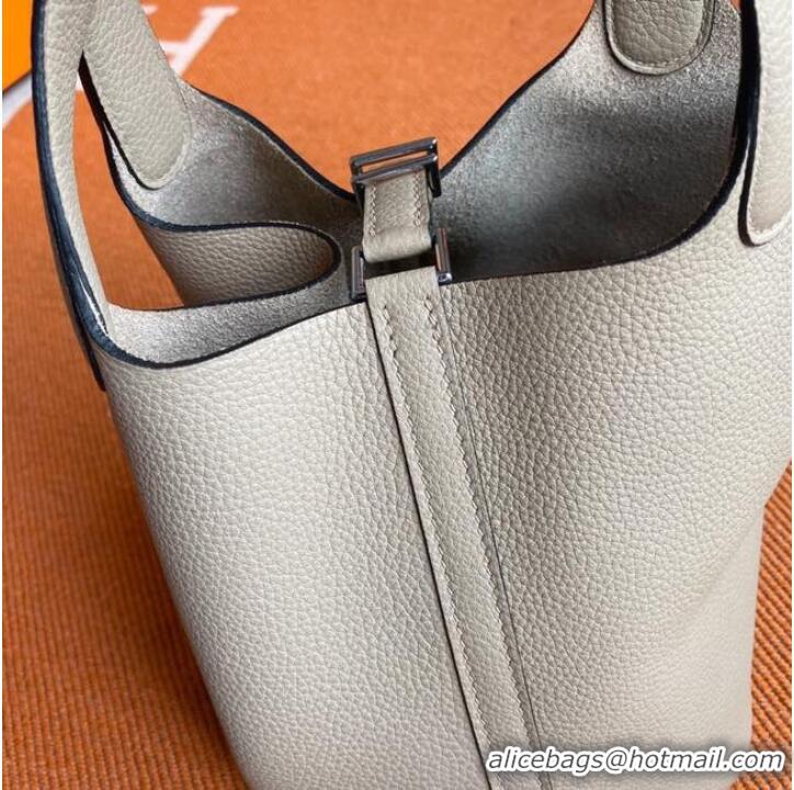 Famous Brand Hermes Picotin Lock Bags Original togo Leather PL3388 gray