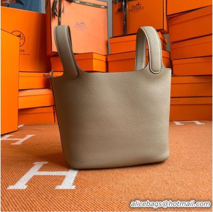 Famous Brand Hermes Picotin Lock Bags Original togo Leather PL3388 gray