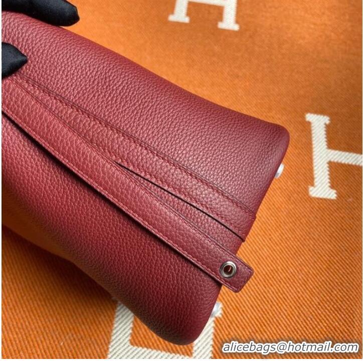 Classic Hermes Picotin Lock Bags Original togo Leather PL3388 claret