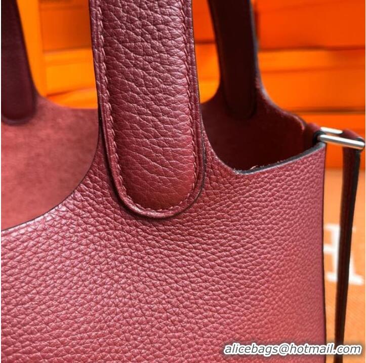 Classic Hermes Picotin Lock Bags Original togo Leather PL3388 claret