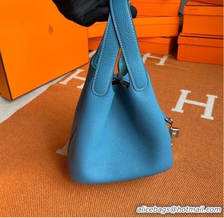 Promotional Hermes Picotin Lock Bags Original togo Leather PL3388 blue