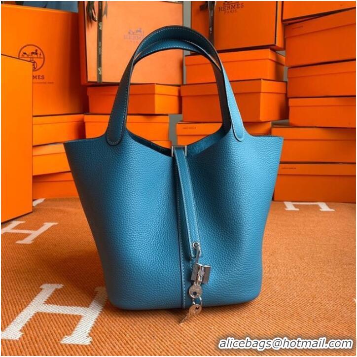 Promotional Hermes Picotin Lock Bags Original togo Leather PL3388 blue