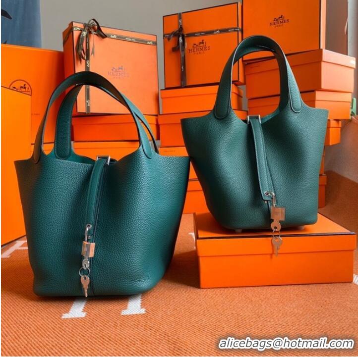 Well Crafted Hermes Picotin Lock Bags Original togo Leather PL3388 blackish green