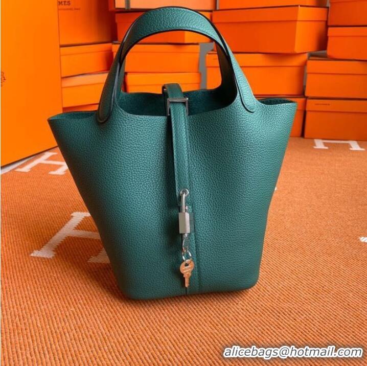 Well Crafted Hermes Picotin Lock Bags Original togo Leather PL3388 blackish green