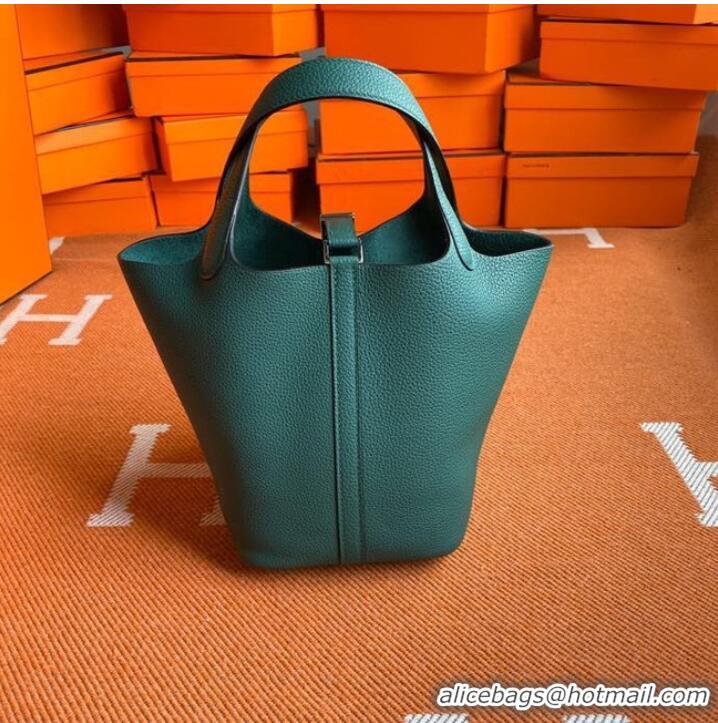 Well Crafted Hermes Picotin Lock Bags Original togo Leather PL3388 blackish green