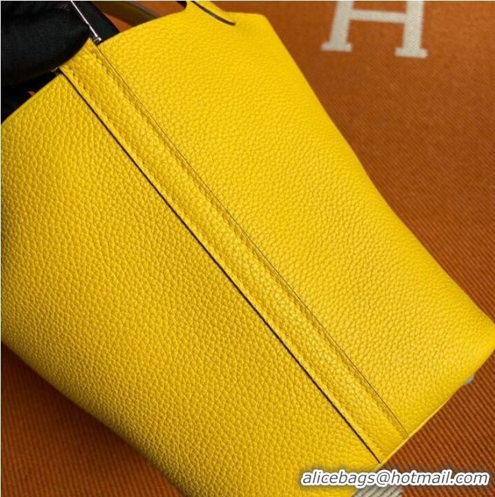 Good Quality Hermes Picotin Lock Bags Original togo Leather PL3388 lemon