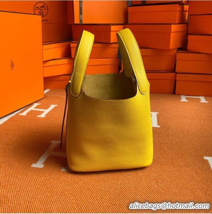 Good Quality Hermes Picotin Lock Bags Original togo Leather PL3388 lemon