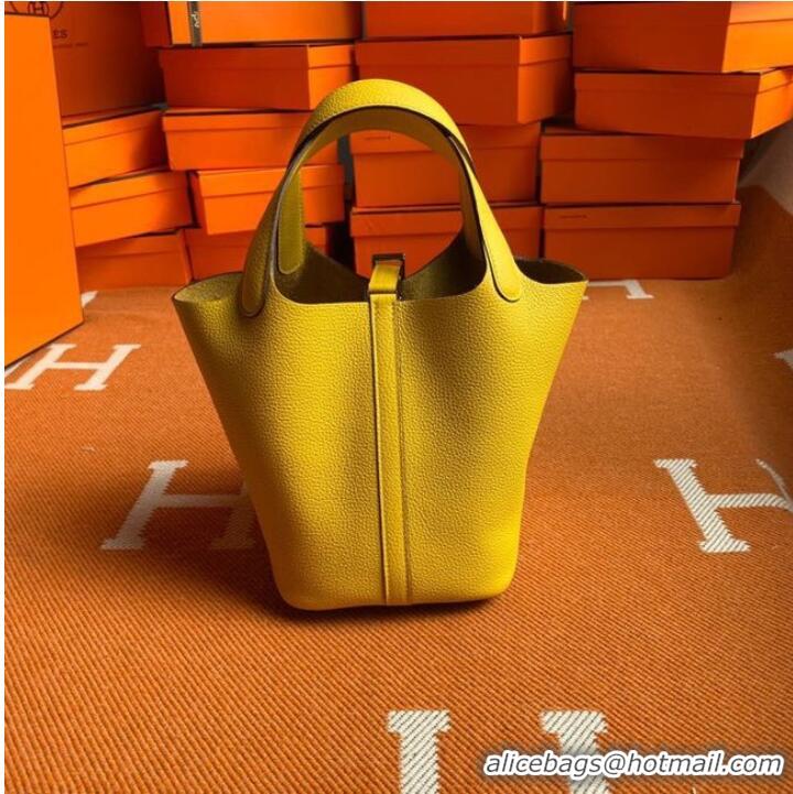 Good Quality Hermes Picotin Lock Bags Original togo Leather PL3388 lemon