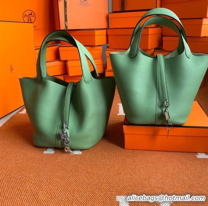 Popular Style Hermes Picotin Lock Bags Original togo Leather PL3388 light green