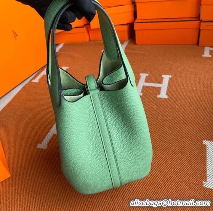 Popular Style Hermes Picotin Lock Bags Original togo Leather PL3388 light green