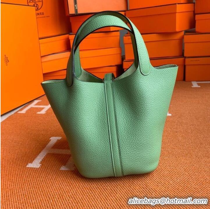 Popular Style Hermes Picotin Lock Bags Original togo Leather PL3388 light green