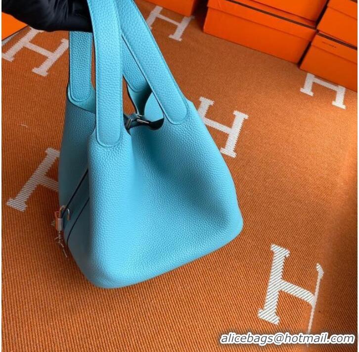 Top Quality Hermes Picotin Lock Bags Original togo Leather PL3388 sky blue