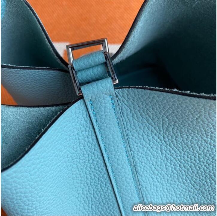 Top Quality Hermes Picotin Lock Bags Original togo Leather PL3388 sky blue