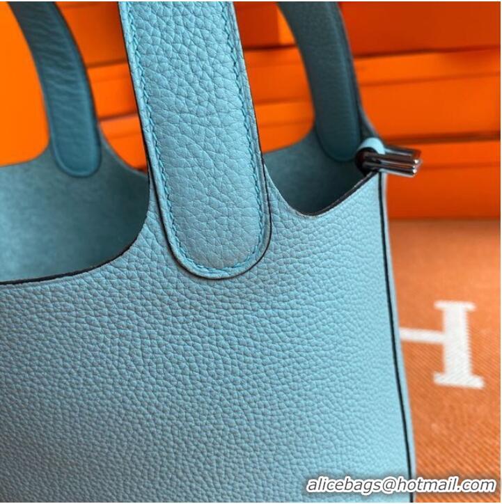 Top Quality Hermes Picotin Lock Bags Original togo Leather PL3388 sky blue