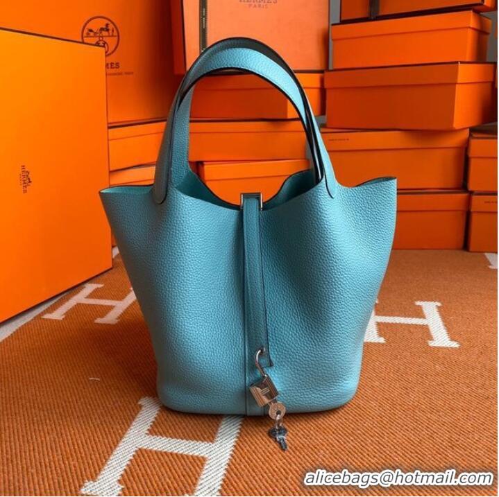 Top Quality Hermes Picotin Lock Bags Original togo Leather PL3388 sky blue