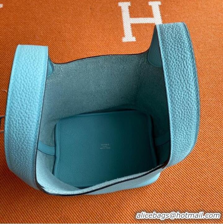 Top Quality Hermes Picotin Lock Bags Original togo Leather PL3388 sky blue