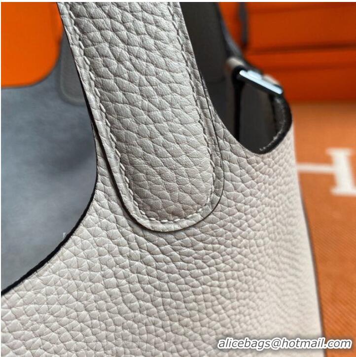 Good Product Hermes Picotin Lock Bags Original togo Leather PL3388 light gray