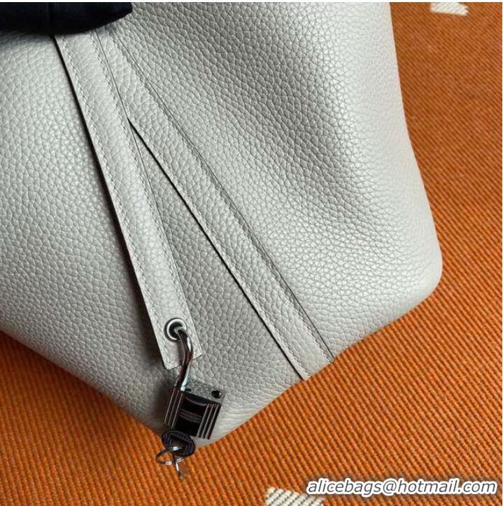 Good Product Hermes Picotin Lock Bags Original togo Leather PL3388 light gray