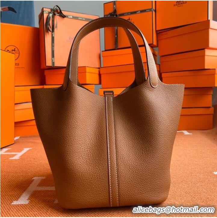 Most Popular Hermes Picotin Lock Bags Original togo Leather PL3388 brown