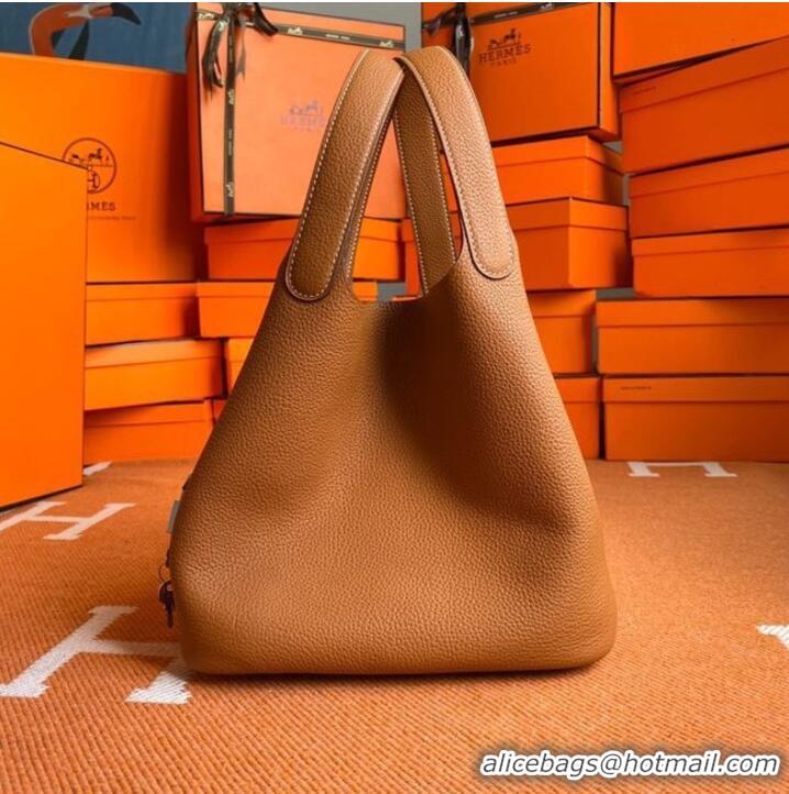 Most Popular Hermes Picotin Lock Bags Original togo Leather PL3388 brown