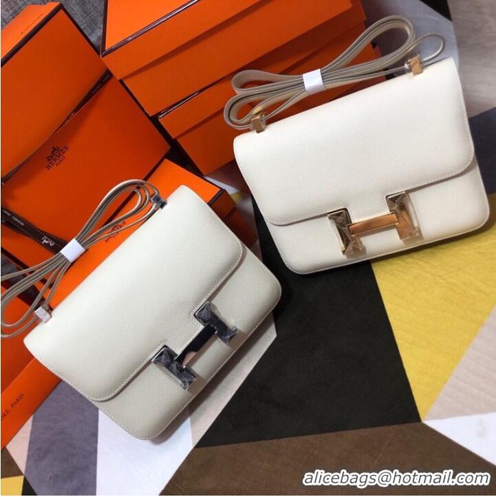 Good Quality Hermes Original Espom Leather Constance Bag 5333 white