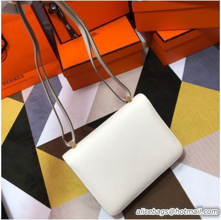 Good Quality Hermes Original Espom Leather Constance Bag 5333 white