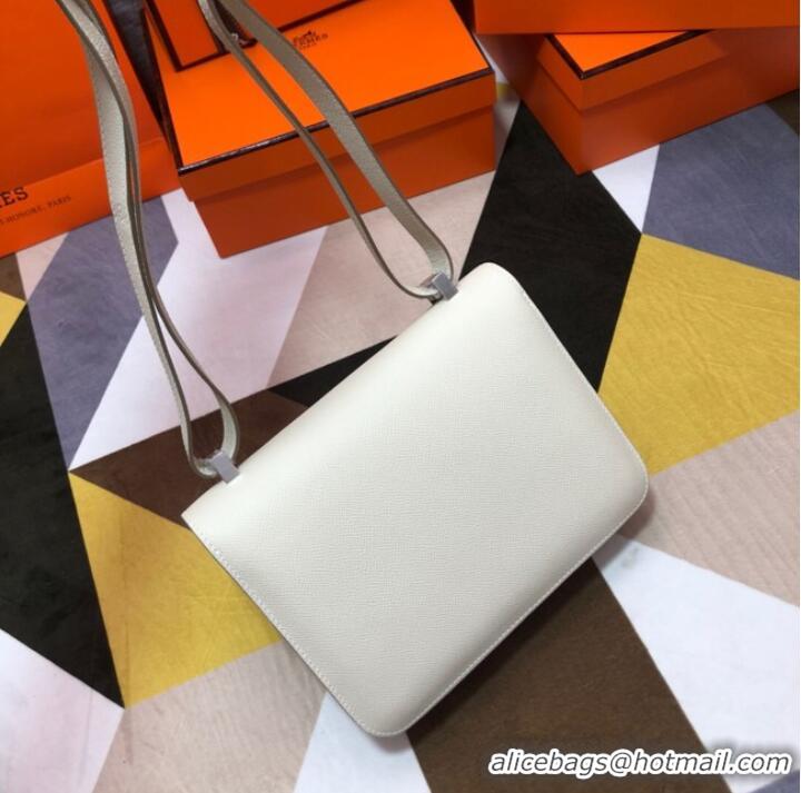 Good Quality Hermes Original Espom Leather Constance Bag 5333 white