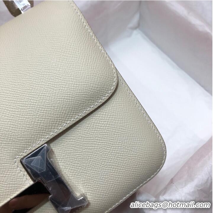 Good Quality Hermes Original Espom Leather Constance Bag 5333 white