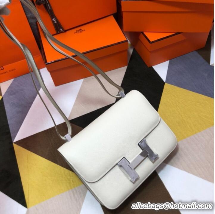 Good Quality Hermes Original Espom Leather Constance Bag 5333 white