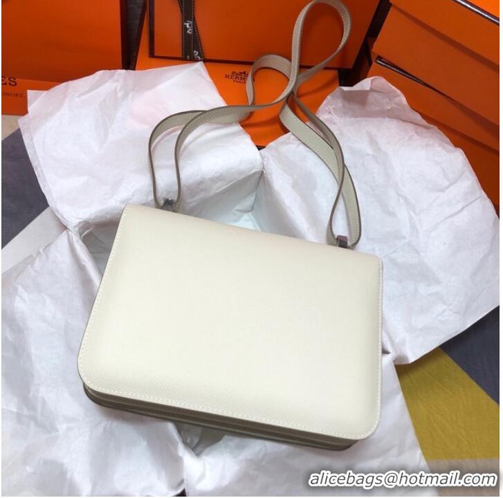 Good Quality Hermes Original Espom Leather Constance Bag 5333 white