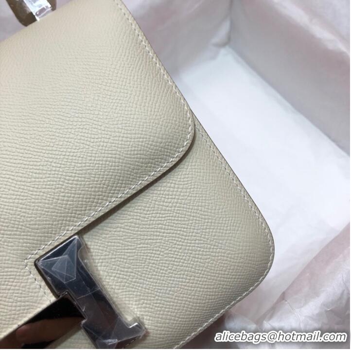 Good Quality Hermes Original Espom Leather Constance Bag 5333 white