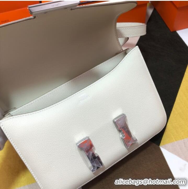 Good Quality Hermes Original Espom Leather Constance Bag 5333 white