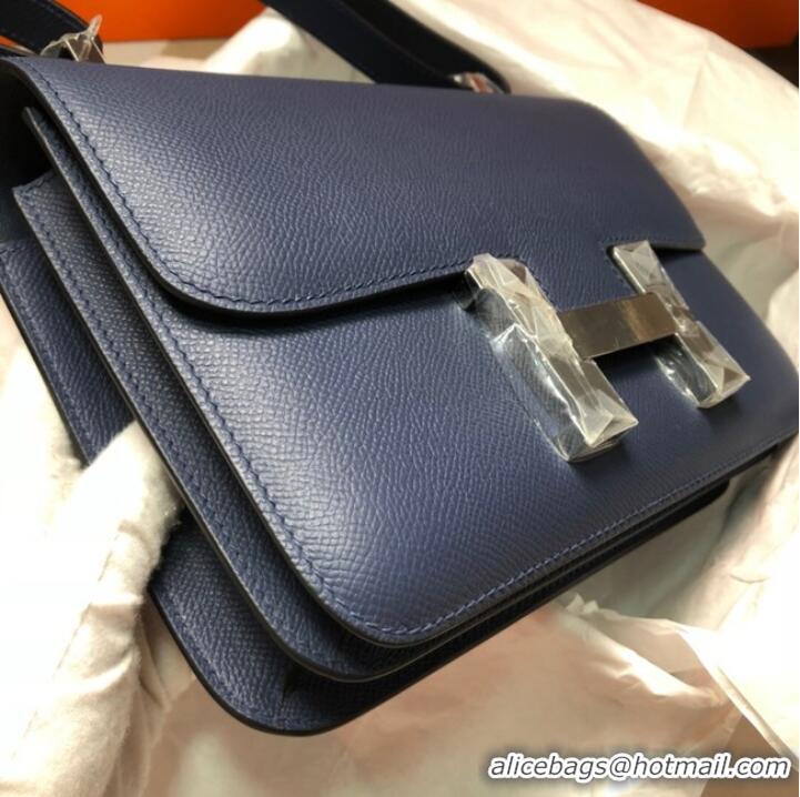 Pretty Style Hermes Original Espom Leather Constance Bag 5333 Sapphire blue
