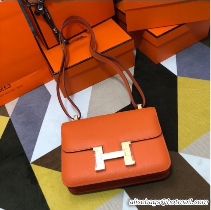 Well Crafted Hermes Original Espom Leather Constance Bag 5333 orange