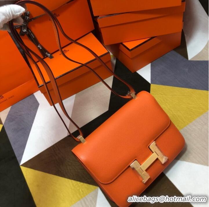 Well Crafted Hermes Original Espom Leather Constance Bag 5333 orange