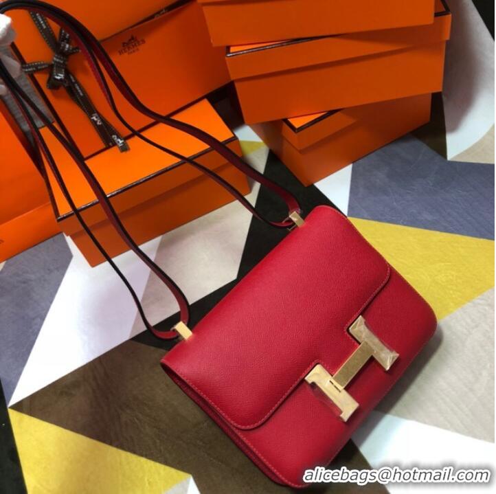 Grade Quality Hermes Original Espom Leather Constance Bag 5333 red