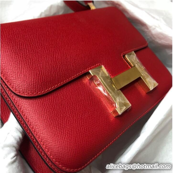 Grade Quality Hermes Original Espom Leather Constance Bag 5333 red