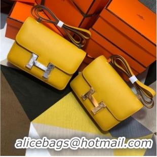 Cheapest Hermes Original Espom Leather Constance Bag 5333 yellow