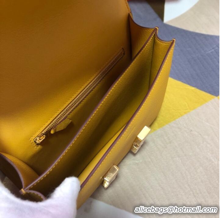 Cheapest Hermes Original Espom Leather Constance Bag 5333 yellow